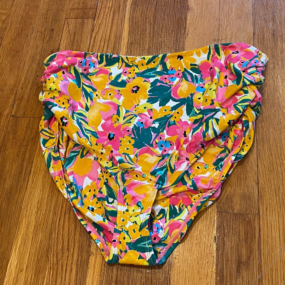 Anne Cole Floral High Waist Bikini Bottoms NWOT Size XL